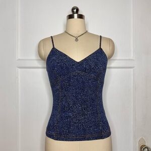 BCBG denim print cami